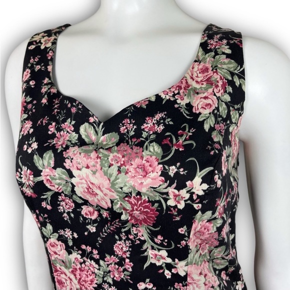 NWOT LAURA ASHLEY True 90s Vintage Floral Sheath Mini Dress Cottagecore Prairie - Picture 5 of 15